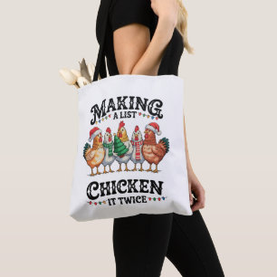 Een Lijst Maken Kip Het Tweemaal Kerstmis Xmas Tote Bag