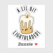 Een lil beetje licht hoofd grappig kaars puns sticker (Vel)