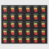 Een lil beetje zout Grappig Fries Pun Dark BG Cadeaupapier (Vlak)