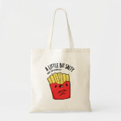 Een lil beetje zout grappig frietjes woordje tote bag (Voorkant)