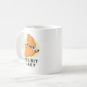Een Lil Bit Flaky Funny Croissant Pastry Pun Koffiemok (Voorkant links)