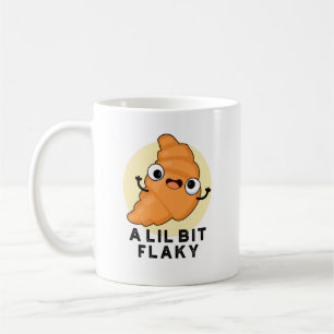 Een Lil Bit Flaky Funny Croissant Pastry Pun Koffiemok