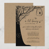 Een Lil Honey is onderweg naar het Baby shower van Kaart (Voorkant / Achterkant)