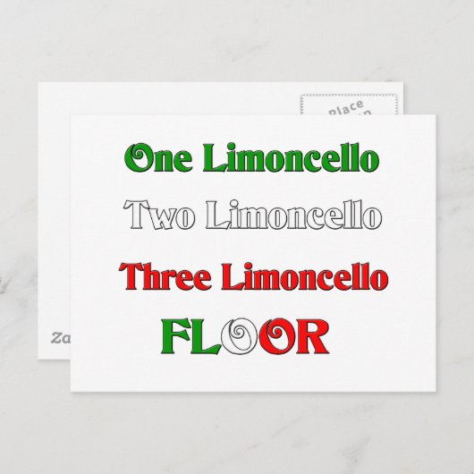 Één Limoncello Briefkaart (Voorkant / Achterkant)