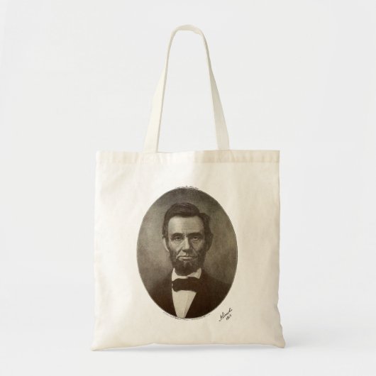 een lincoln 1864 signature oval portret 2000 sv tote bag (Voorkant)