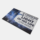 Een Lineman en het licht van zijn leven grappige m Deurmat (Schuin)