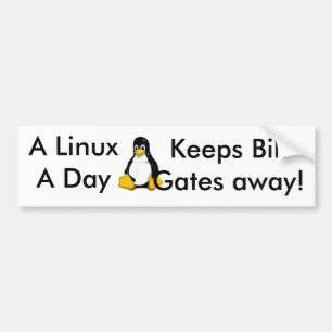Een Linux A-dag... Bumpersticker