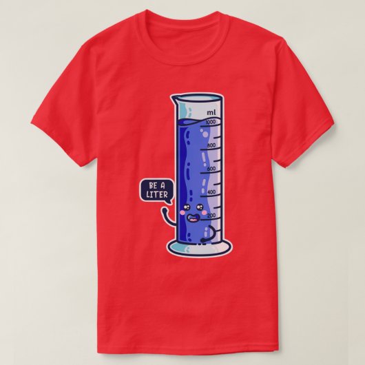 Een liter-gegradueerde cilinder zijn t-shirt (Design voorkant)