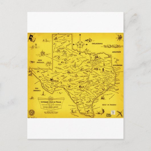 Een literaire kaart van Texas door Dallas Pub Lib (Voorkant)