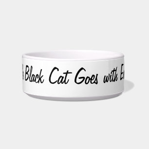 Een Littel Black Cat gaat met Everthing - kat bowl Voerbakje