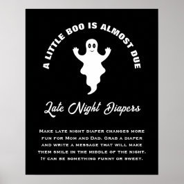 Een Little Boo Baby Shower Trendy Late Night Luier Poster
