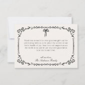 Een Little Boo Black Bow Halloween Baby shower Bedankkaart (Achterkant)