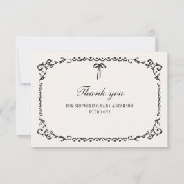 Een Little Boo Black Bow Halloween Baby shower Bedankkaart