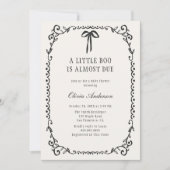 Een Little Boo Black Bow Lijst Halloween Baby show Kaart (Voorkant)