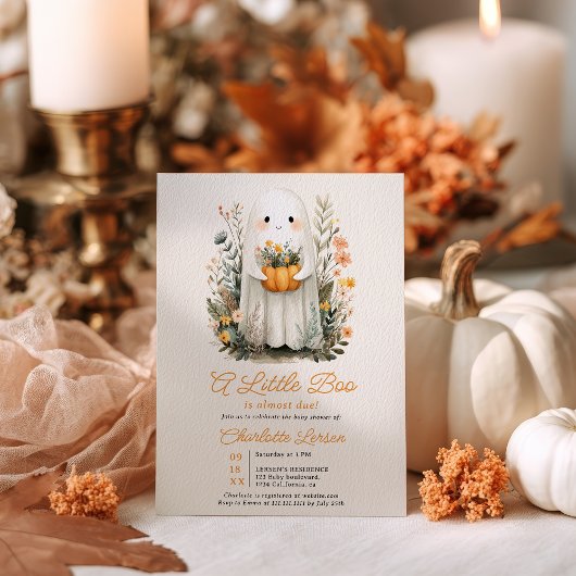 Een Little Boo Ghost Herfst Halloween Baby shower Kaart