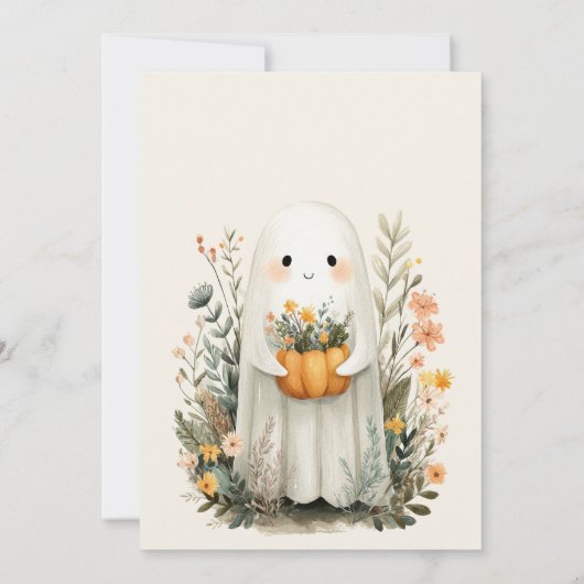 Een Little Boo Ghost Herfst Halloween Baby shower Kaart (Achterkant)