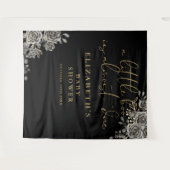 Een Little Boo Gotische Baby Shower Foto Achtergro Wandkleed (Voorkant (horizontaal))