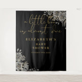 Een Little Boo Gotische Baby Shower Foto Achtergro Wandkleed (Voorkant)