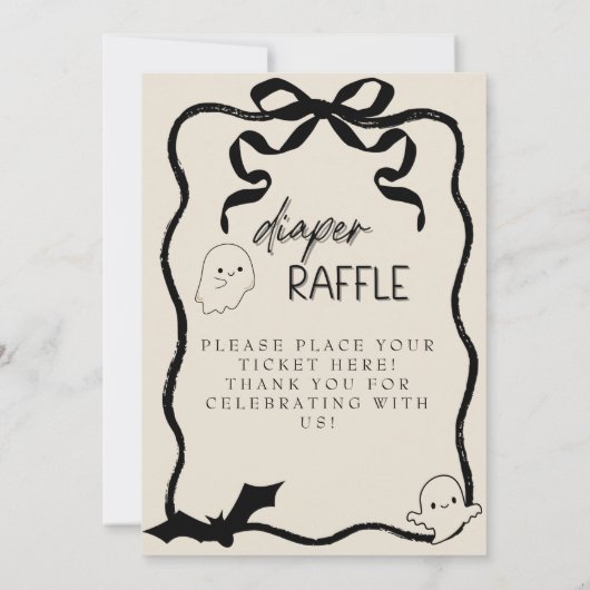Een Little Boo Luier Raffle teken Kaart (Achterkant)