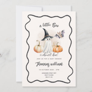 Een Little Boo spookachtige babyshower uitnodiging