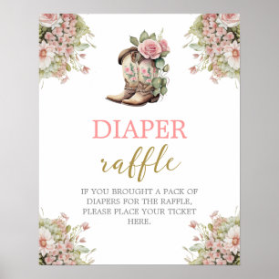 Een Little Cowgirl Luier Raffle teken Poster