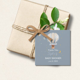 Een Little Explorer Hot Air Balloon Schattige Beer Bedankjes Labels