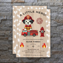 Een Little Hero Firetruck Puppy Baby shower