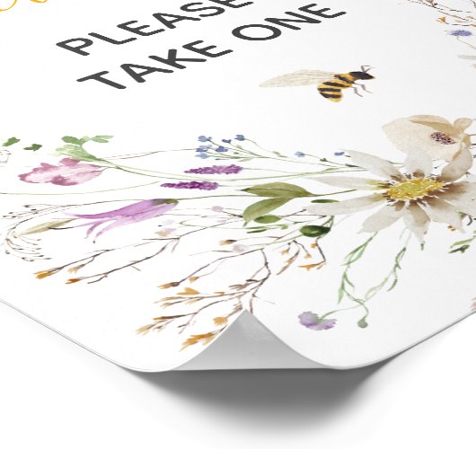 Een Little Honey Bee Wildflower Baby shower Favors Poster (Hoek)