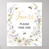 Een Little Honey Bee Wildflower Baby shower Favors Poster (Voorkant)