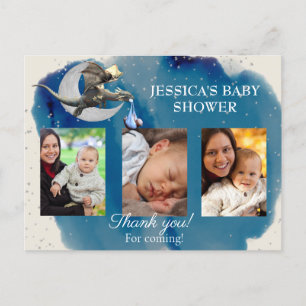 Een Little Knight Dragon Baby Shower Bedank Foto Briefkaart
