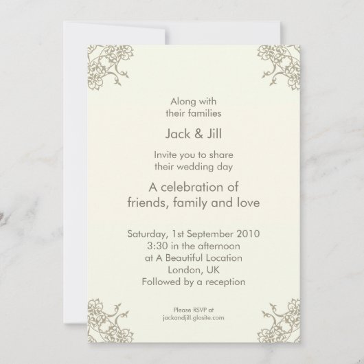 Een Little Lacey (Cream) 5x7 Kaart (Voorkant)