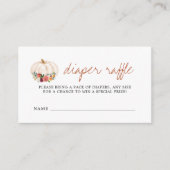 Een Little Pumpkin Baby Shower Luiers Raffel Ticke Informatiekaartje (Voorkant)