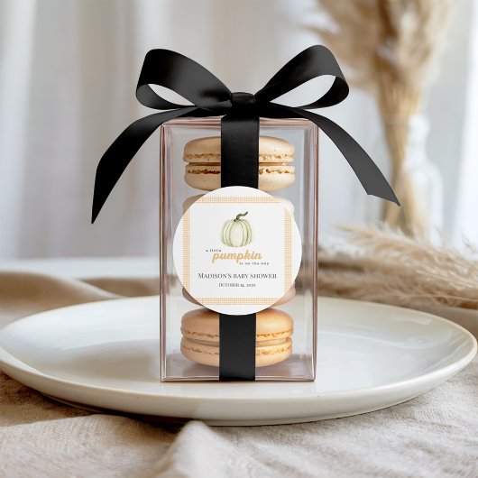 Een Little Pumpkin Baby Shower sticker label