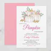 Een Little Pumpkin roze Boho Floral meisje Baby sh Kaart (Voorkant / Achterkant)