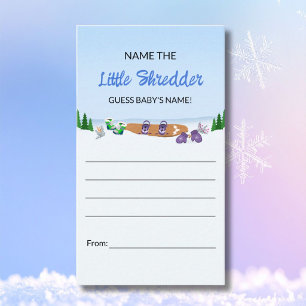 Een Little Shredder Snowboard Baby Naam Raden Informatiekaartje