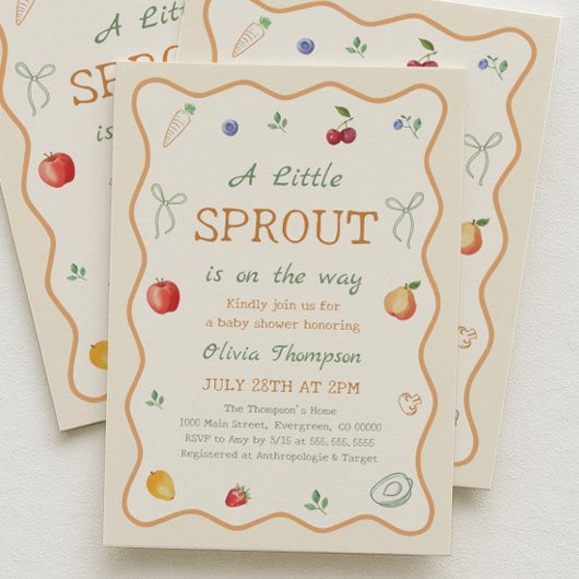 Een Little Sprout Baby Shower Kaart