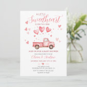 Een Little Sweetheart Roze Valentijn Baby shower Kaart (Staand voorkant)
