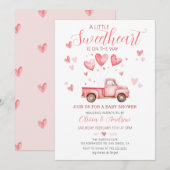 Een Little Sweetheart Roze Valentijn Baby shower Kaart (Voorkant / Achterkant)