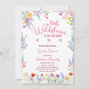 Een Little Wildflower Baby Girl Douche Roze Kaart