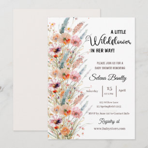 Een Little Wildflower Baby Girl Douche Roze Kaart