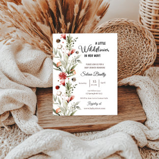 Een Little Wildflower Baby Meisje Douche lieveheer Kaart