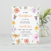 Een Little Wildflower Blush Pink Girl Baby shower Kaart (Staand voorkant)