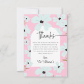 Een Little Wildflower Boho Roze Meisje Baby shower Bedankkaart (Voorkant)