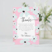 Een Little Wildflower Boho Roze Meisje Baby shower Bedankkaart (Staand voorkant)