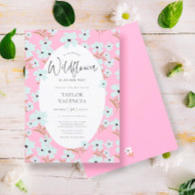 Een Little Wildflower Boho Roze Meisje Baby shower