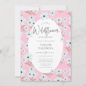 Een Little Wildflower Boho Roze Meisje Baby shower Kaart (Voorkant)