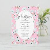 Een Little Wildflower Boho Roze Meisje Baby shower Kaart (Staand voorkant)