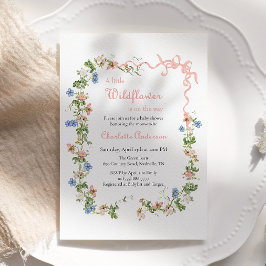 Een Little Wildflower Pink Bow Baby Girl Baby show Kaart