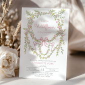 Een Little Wildflower Roze strik Baby shower Kaart