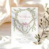 Een Little Wildflower Roze strik Baby shower Kaart